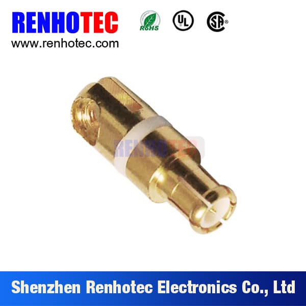 Gold Plated Straight Coaxial Electrical Crimp MCX Connector